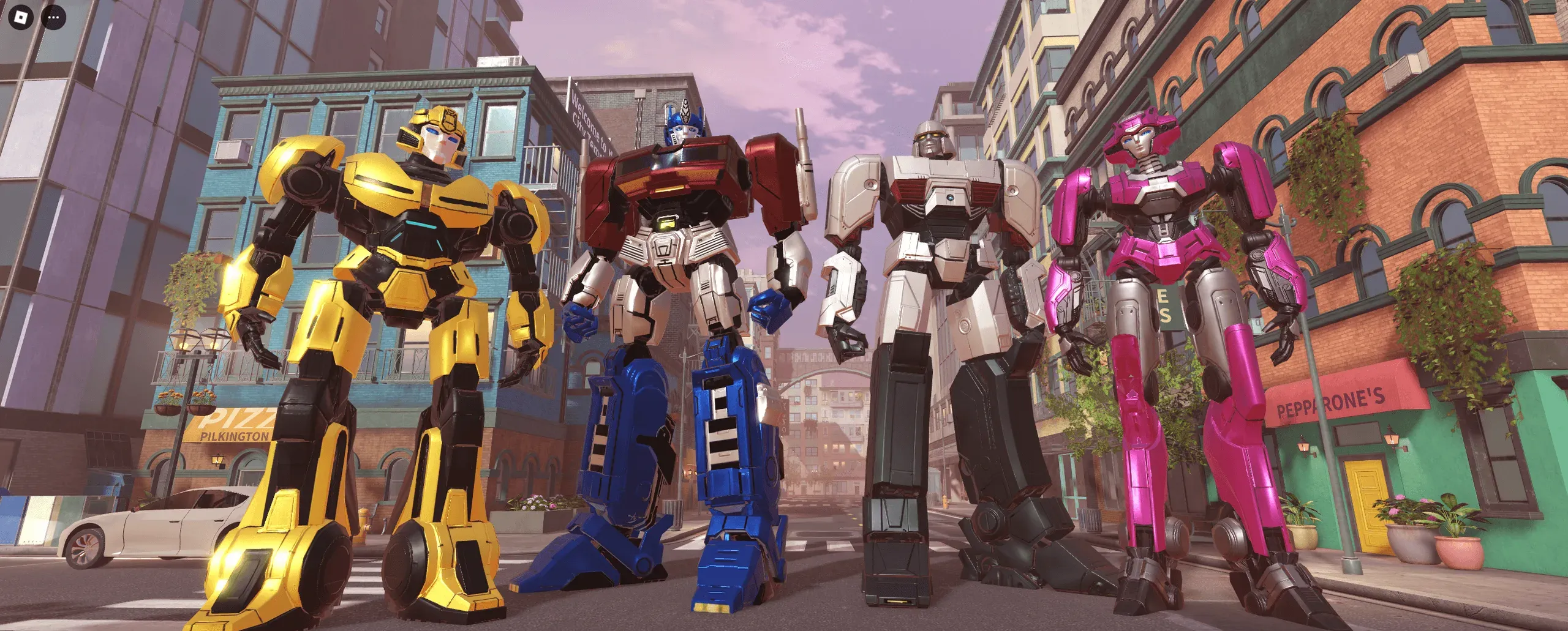 Transformers characters modelled and posed for the Transformers One Roblox experience